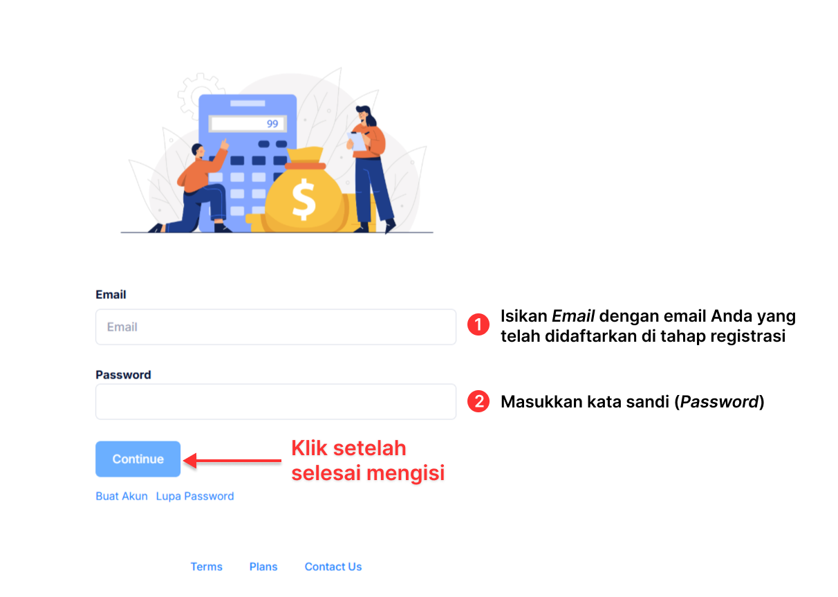 Tampilan Form Login Akunta