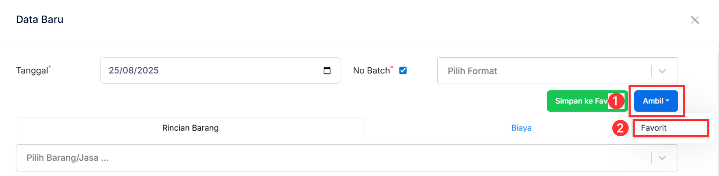 Halaman Pekerjaan Pesanan