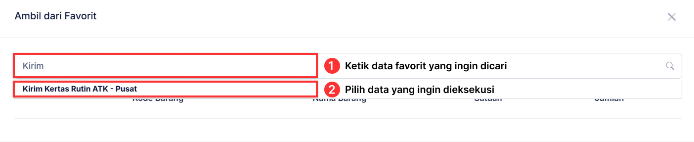 Halaman Pemindahan Barang
