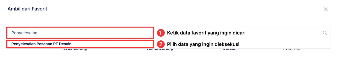 Halaman Pekerjaan Pesanan