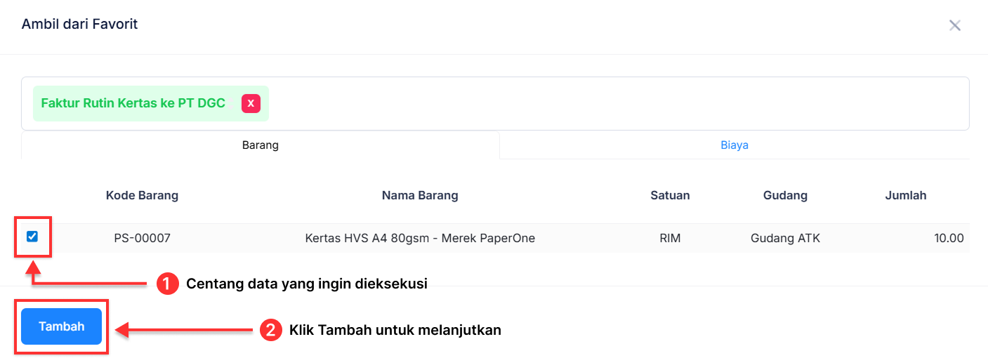 Halaman Faktur Penjualan