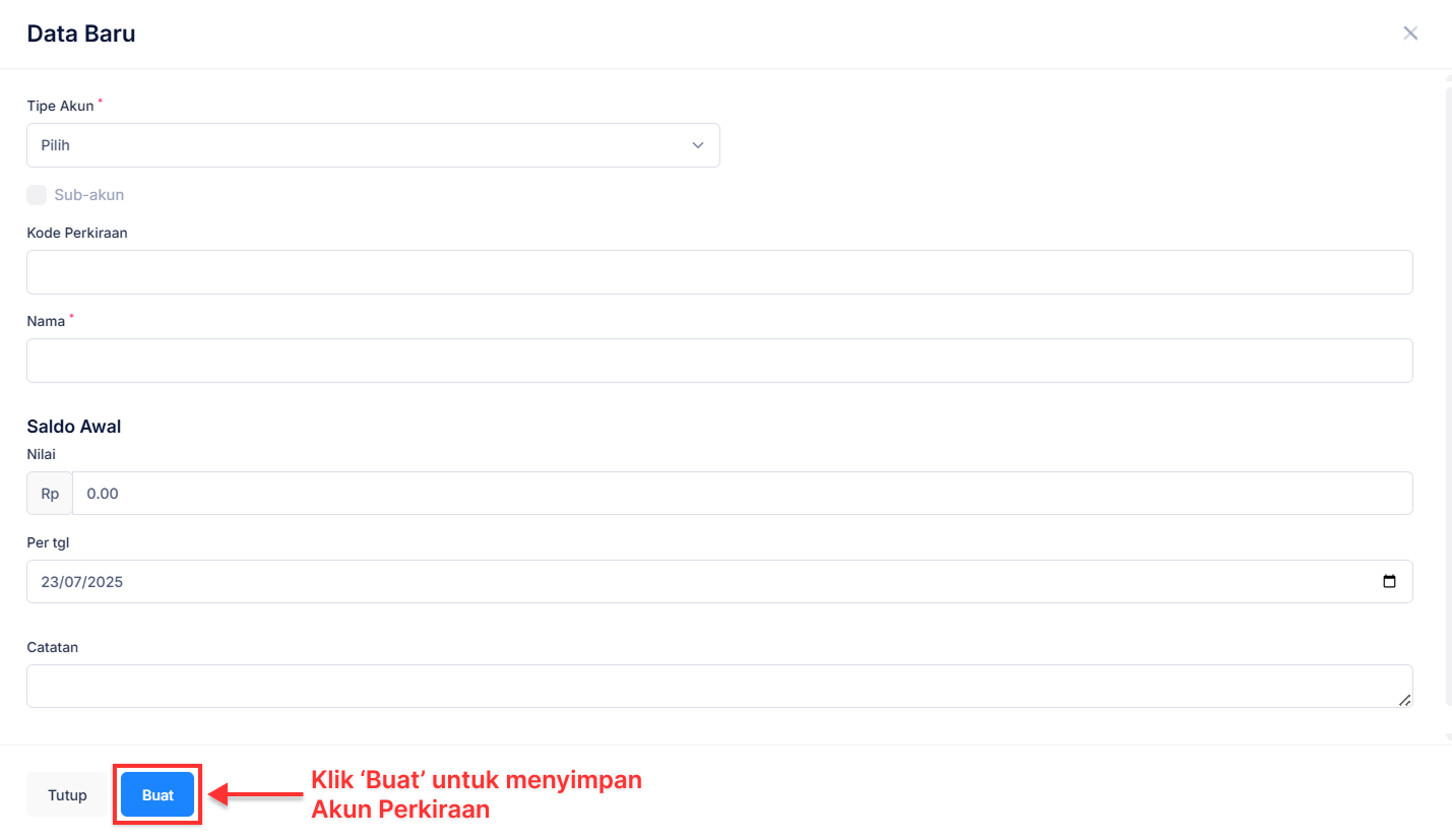 Halaman Akun Perkiraan