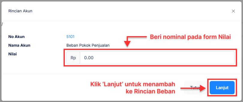 Halaman Pencatatan Beban