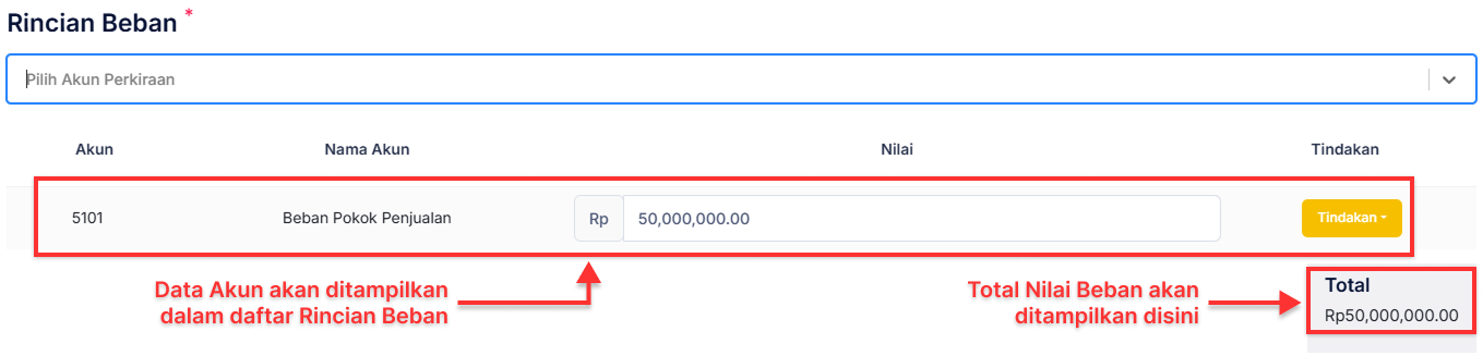 Halaman Pencatatan Beban