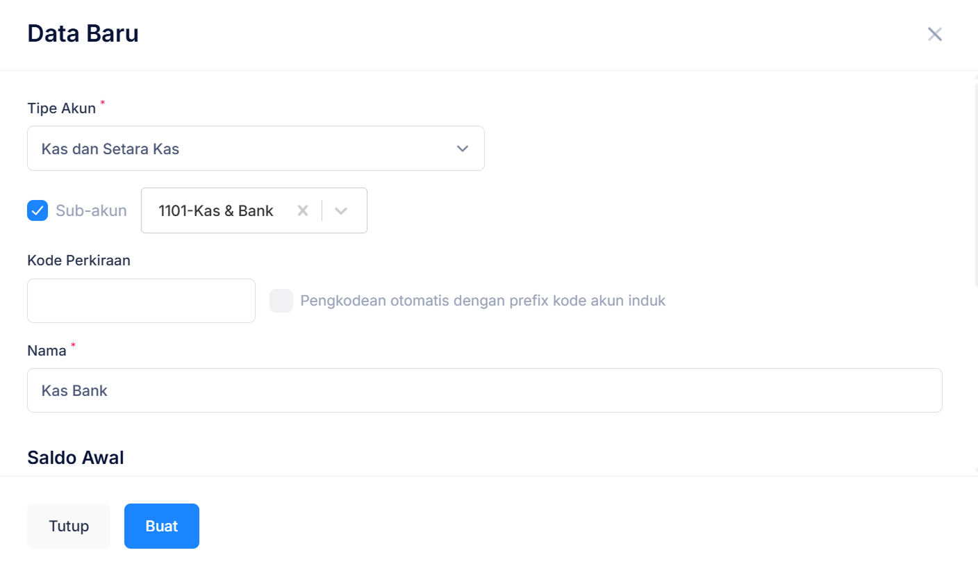 Halaman Akun Perkiraan