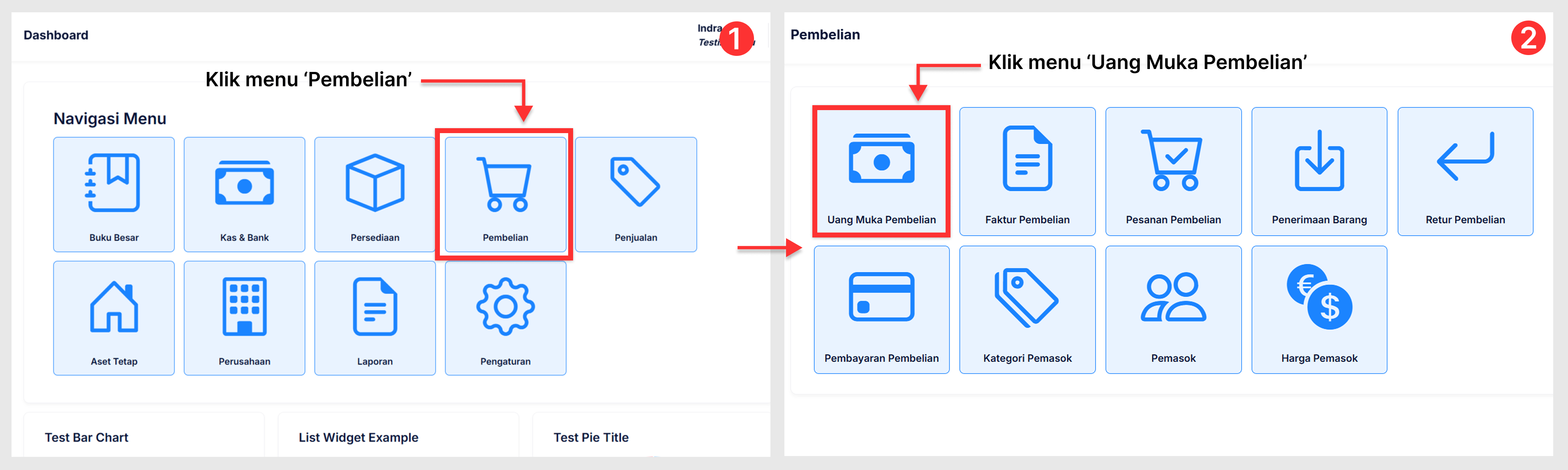 Halaman Uang Muka Pembelian