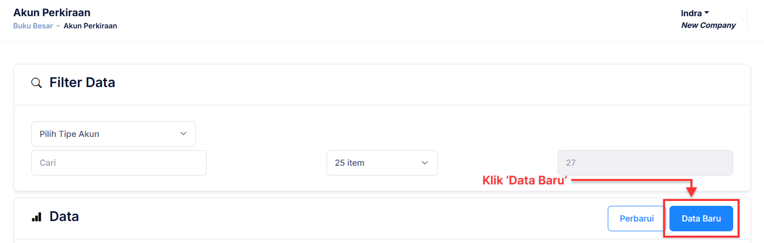 Halaman Buka Tab Data