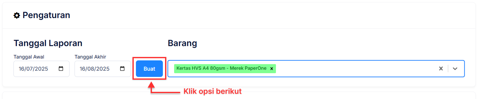 Halaman Kartu Stok Persediaan