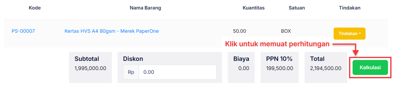 Halaman Retur Pembelian