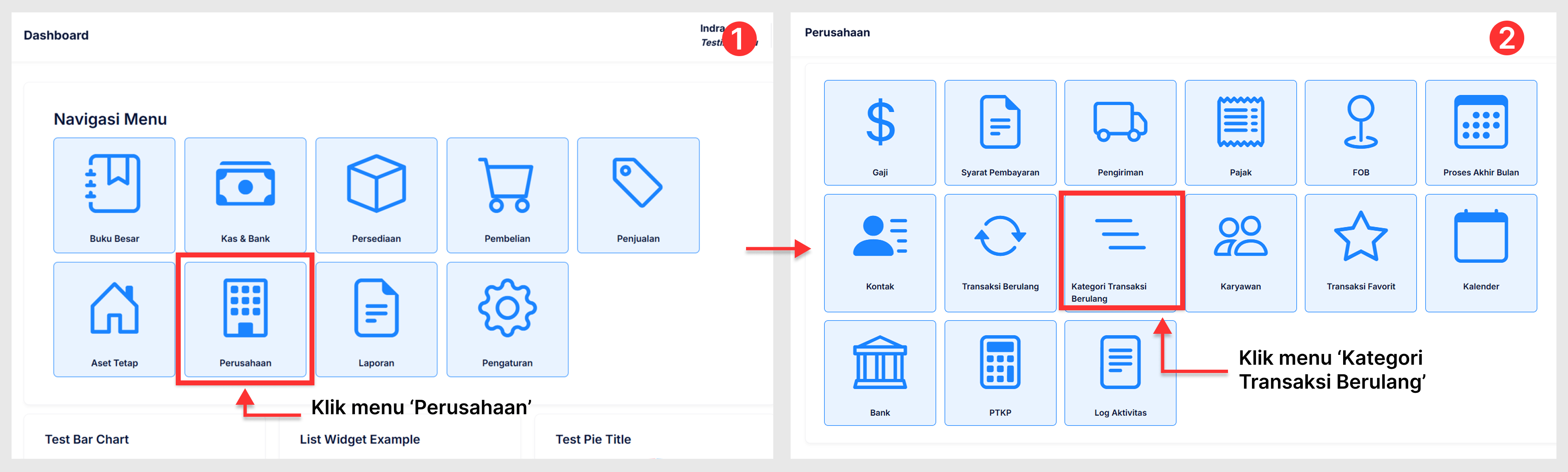 Halaman Kategori Transaksi Berulang