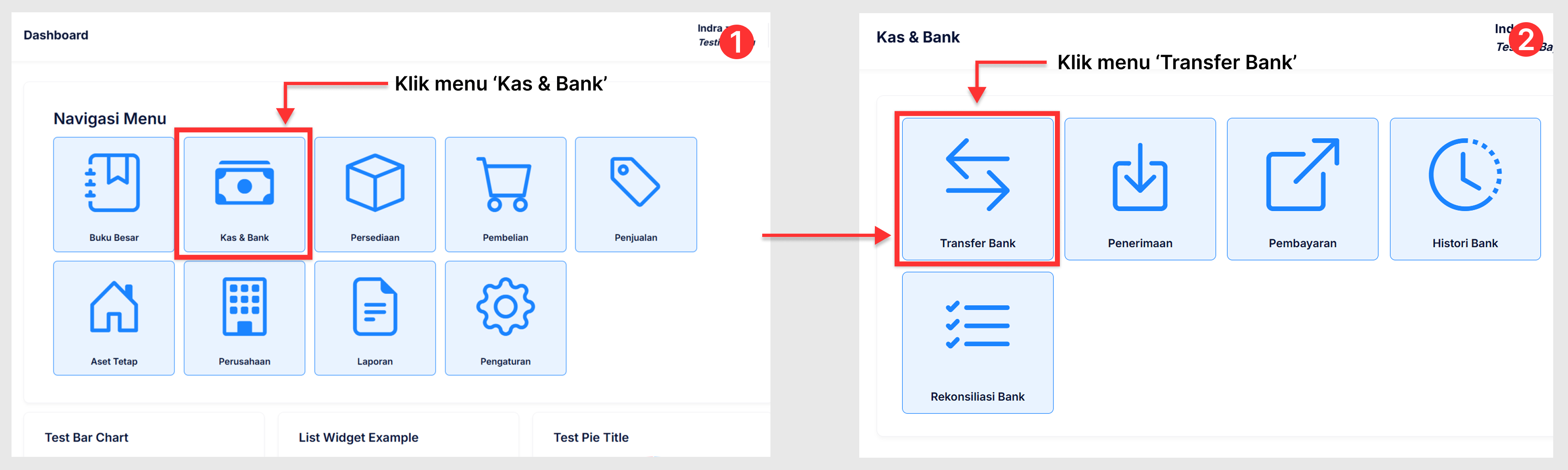 Halaman Transfer Bank
