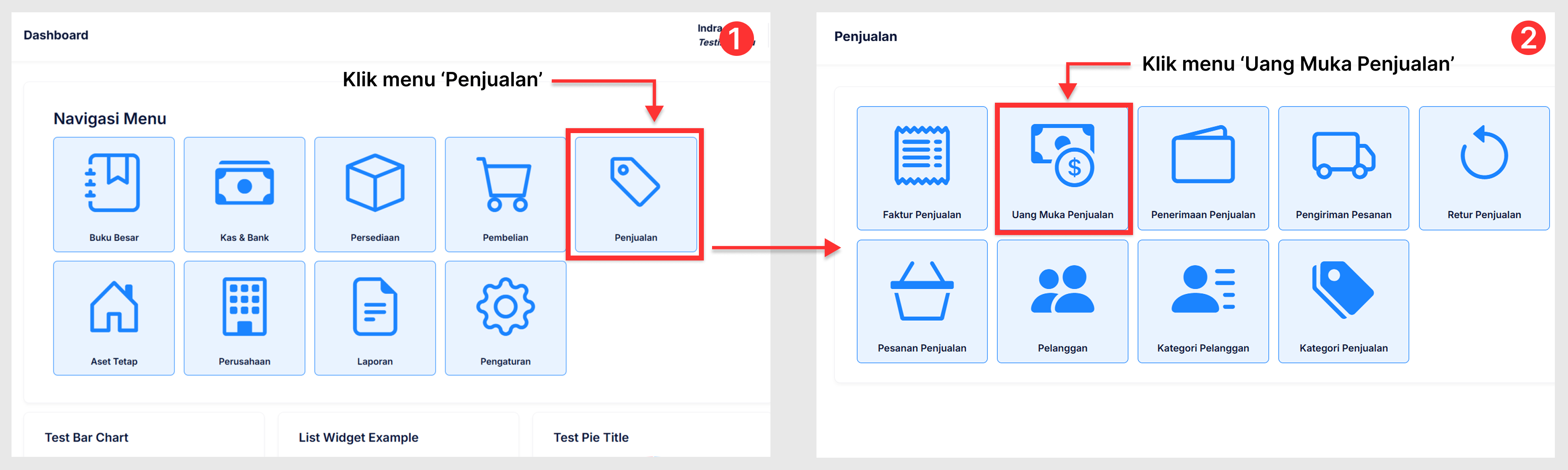 Halaman Uang Muka Penjualan