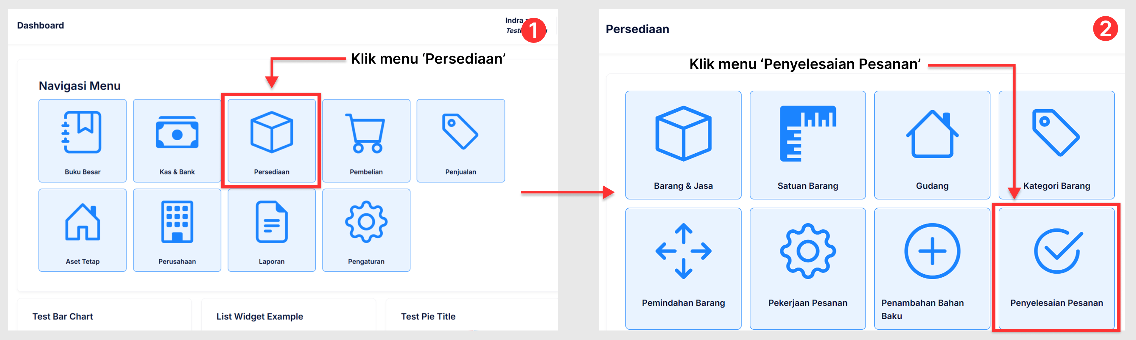 Halaman Penyesuaian Persediaan