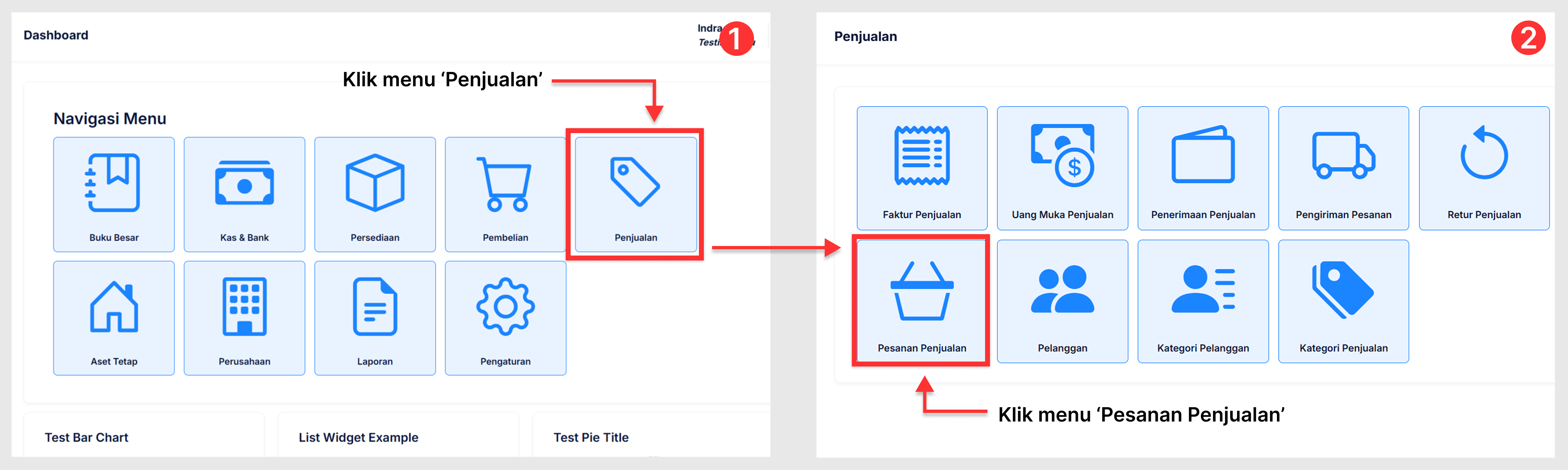 Halaman Pesanan Penjualan