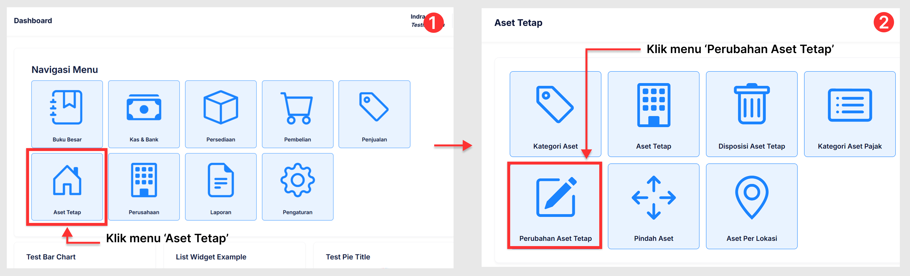 Halaman Perubahan Aset Tetap