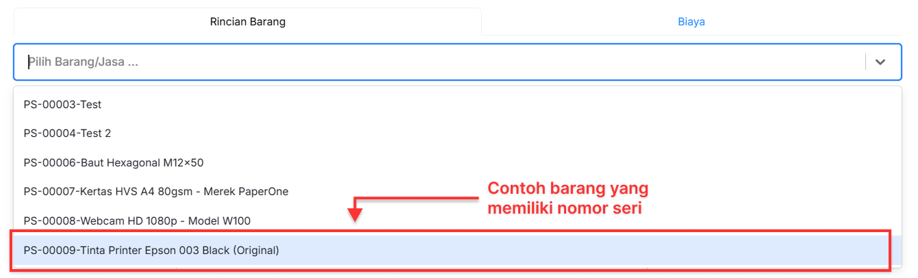 Halaman Pekerjaan Pesanan