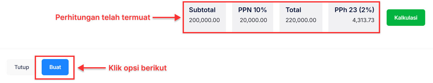 Halaman Uang Muka Penjualan