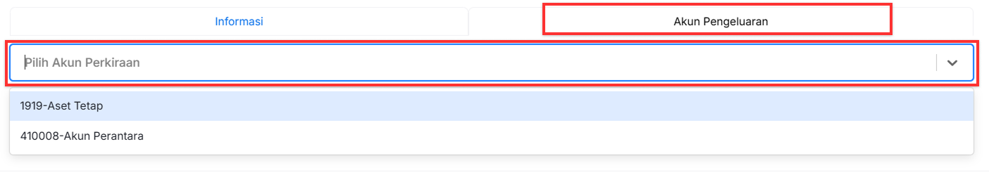 Halaman Perubahan Aset Tetap