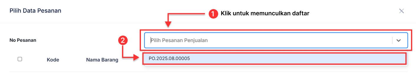 Halaman Penerimaan Barang