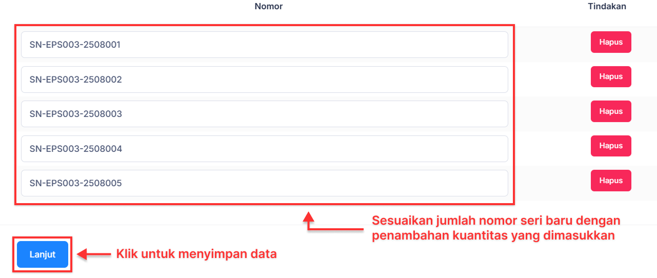 Halaman Hasil Stok Opname