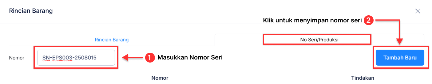 Halaman Pekerjaan Pesanan