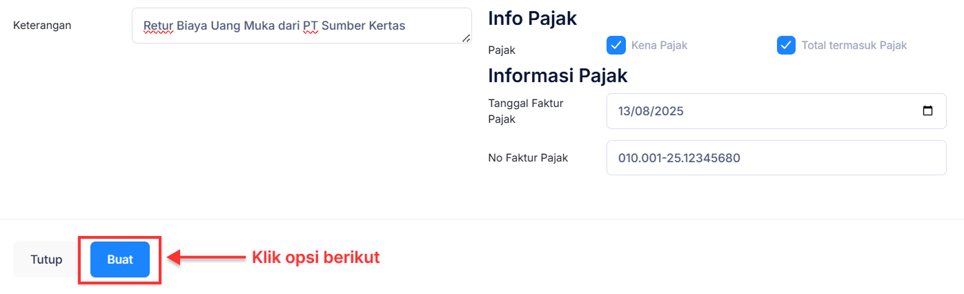 Halaman Retur Pembelian