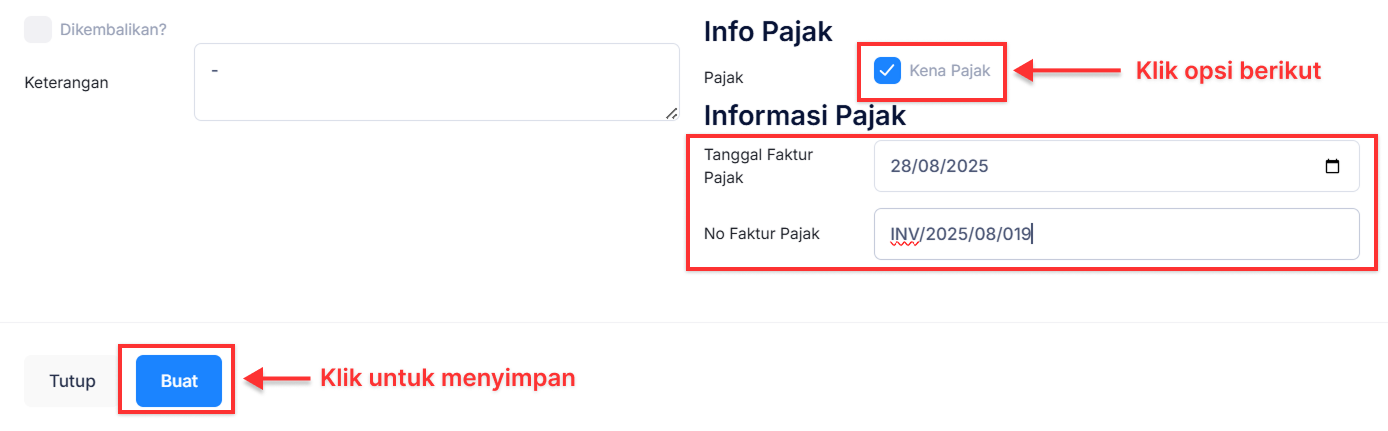 Halaman Retur Penjualan