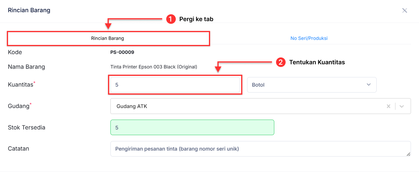 Halaman Pengiriman Pesanan