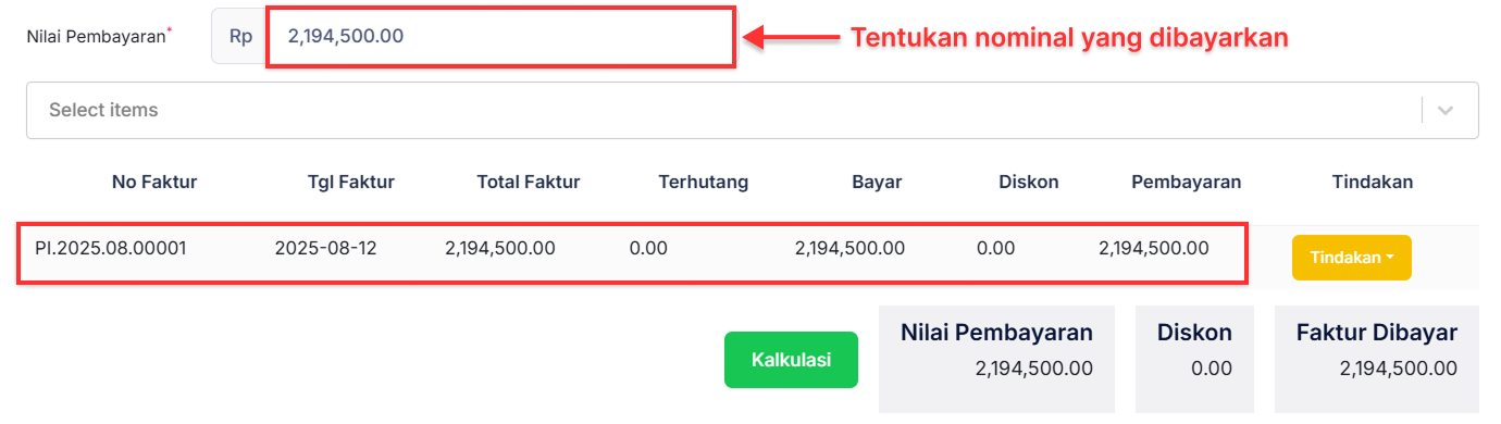 Halaman Pembayaran Pembelian