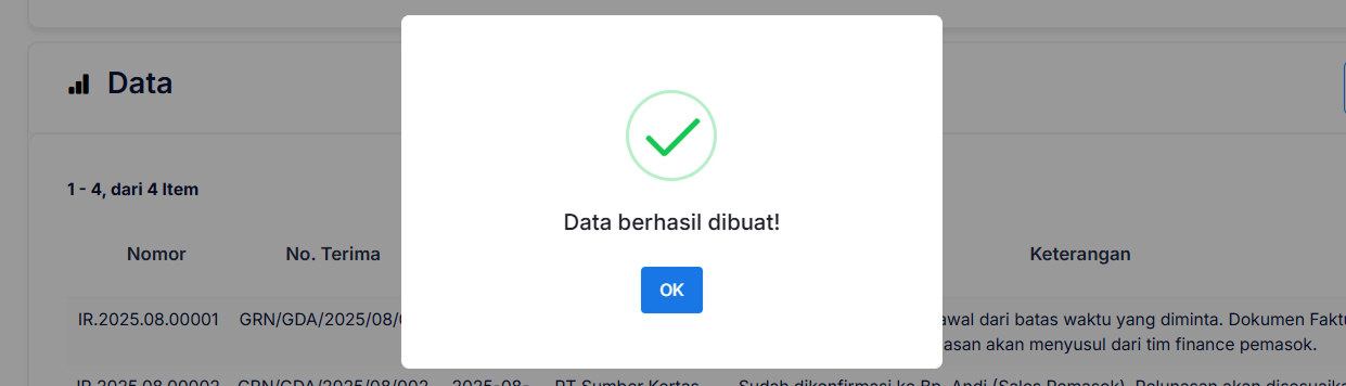 Halaman Penerimaan Barang