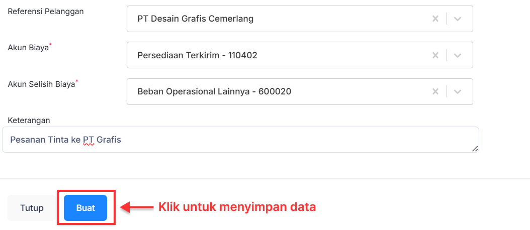 Halaman Pemindahan Barang