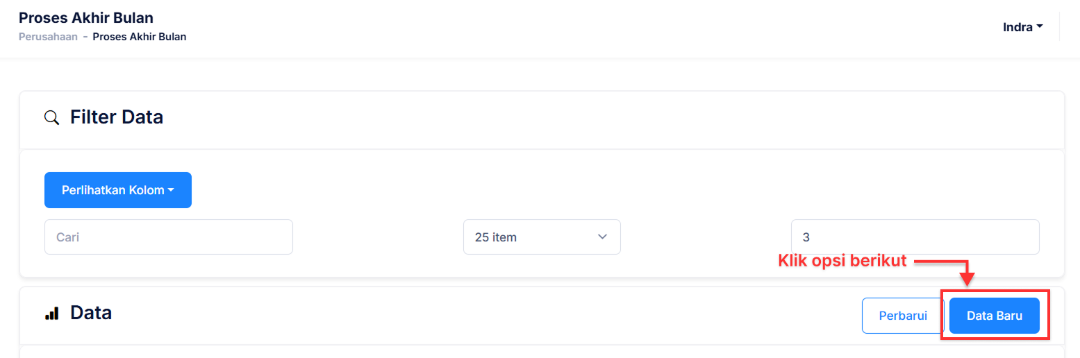 Halaman Proses Akhir Bulan