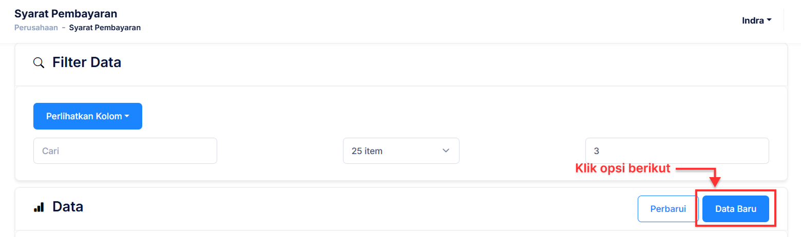 Halaman Syarat Pembayaran
