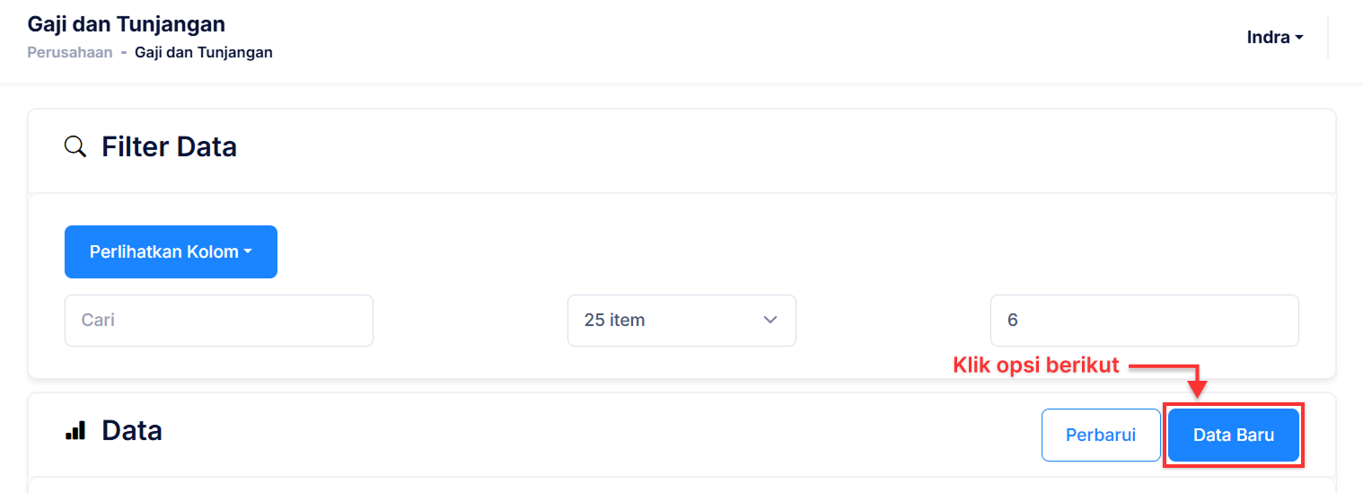 Halaman Gaji dan Tunjangan