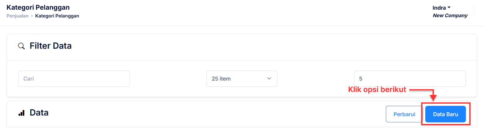 Halaman Kategori Pelanggan