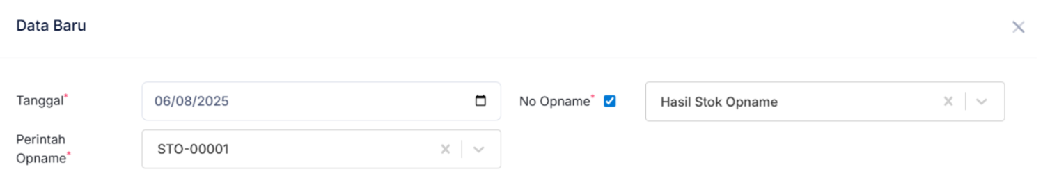Halaman Hasil Stok Opname