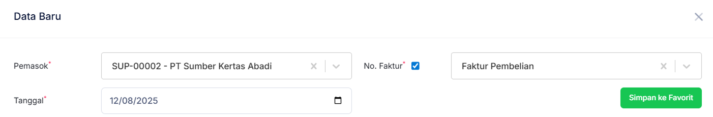 Halaman Faktur Pembelian