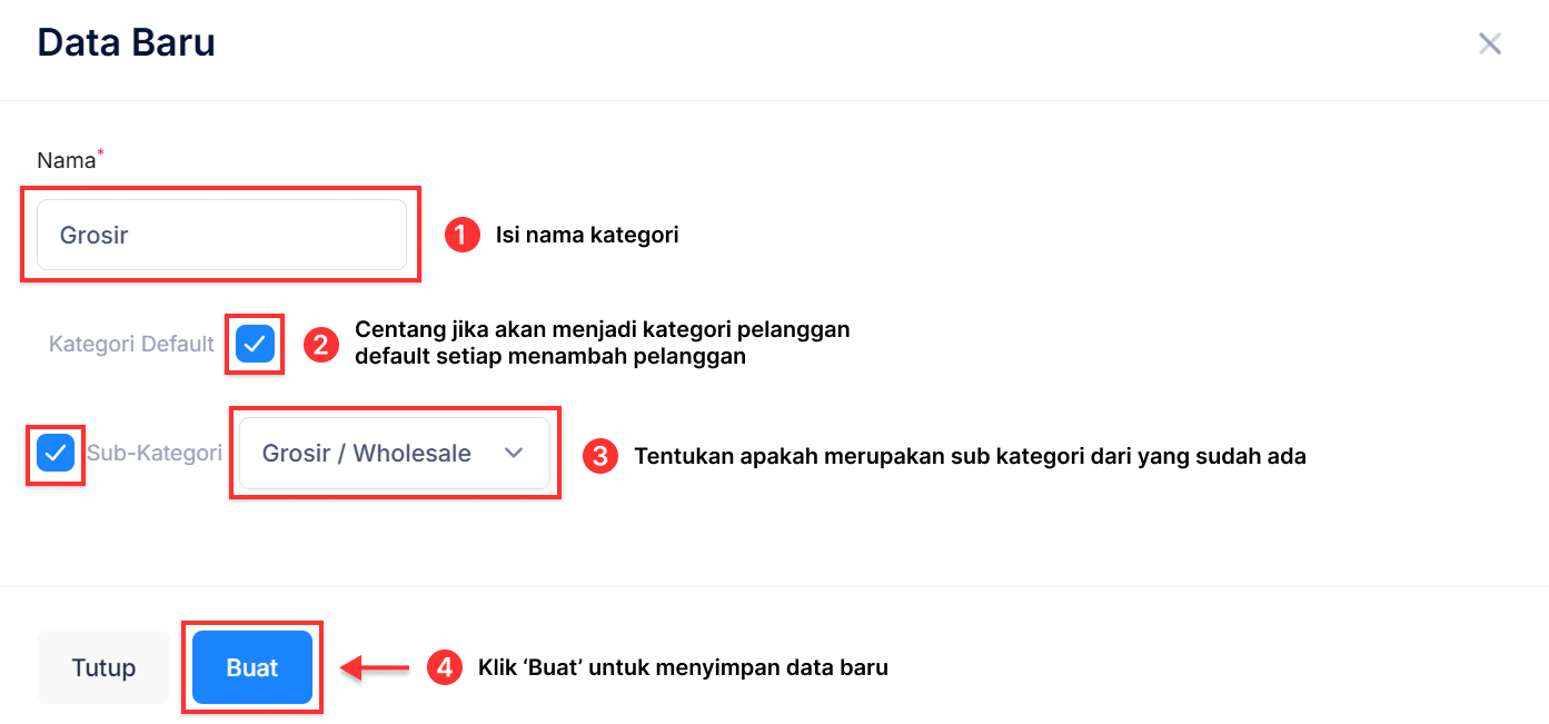 Halaman Kategori Pelanggan