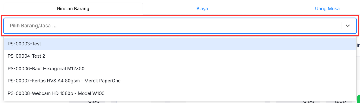 Halaman Faktur Penjualan