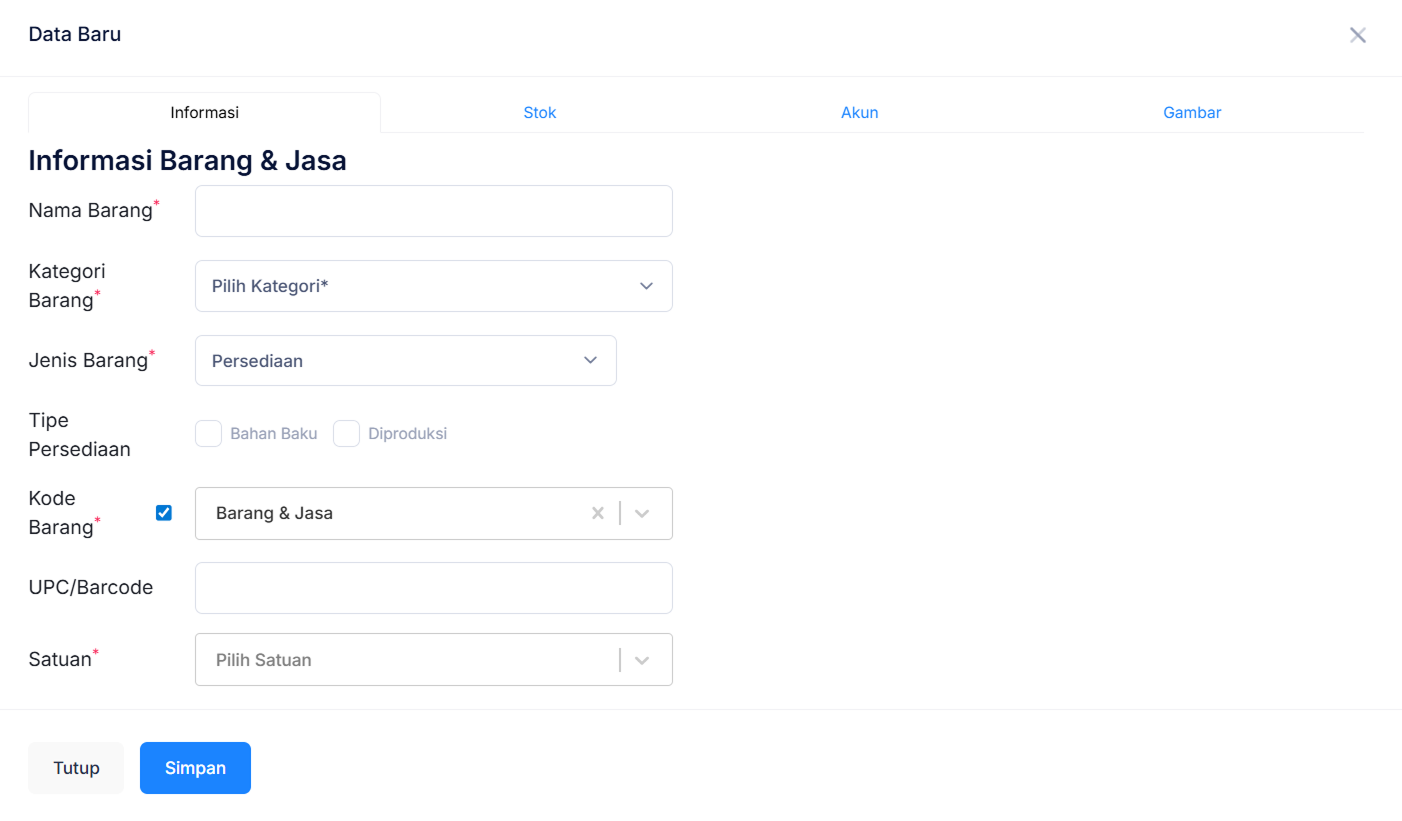 Halaman Barang &amp; Jasa