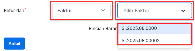 Halaman Retur Penjualan