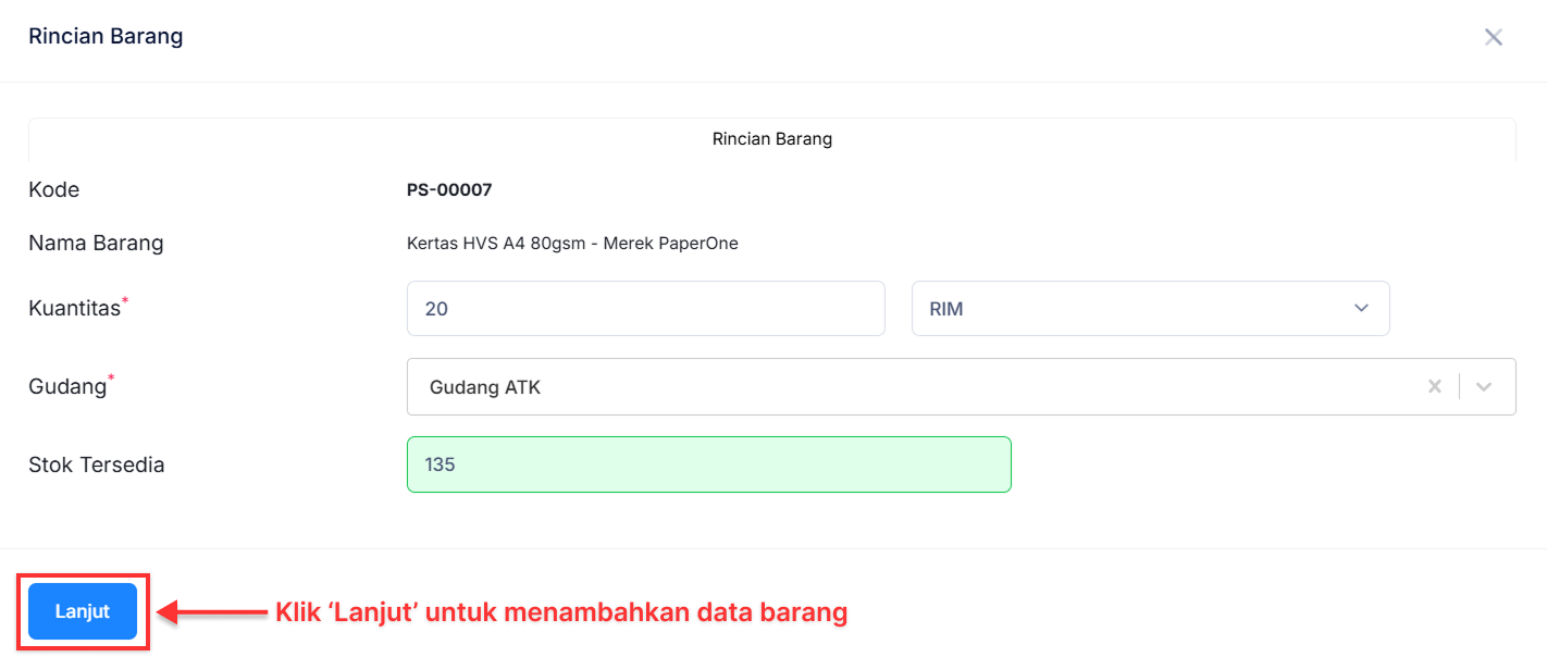 Halaman Pekerjaan Pesanan