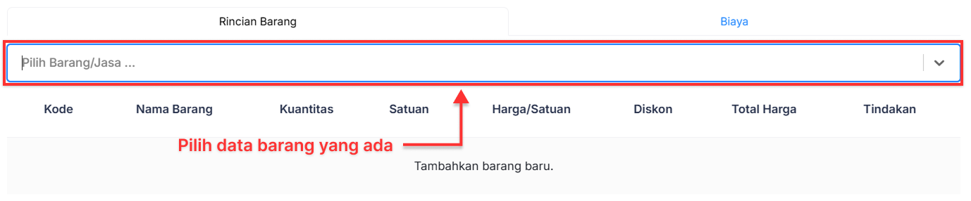 Halaman Pesanan Penjualan