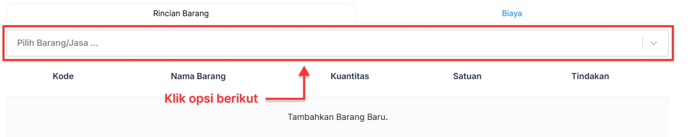 Halaman Pekerjaan Pesanan