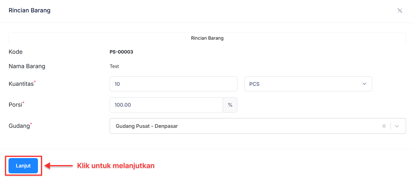 Halaman Penyelesaian Pesanan