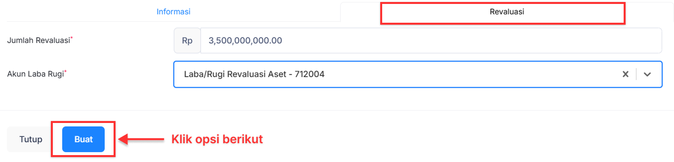 Halaman Perubahan Aset Tetap