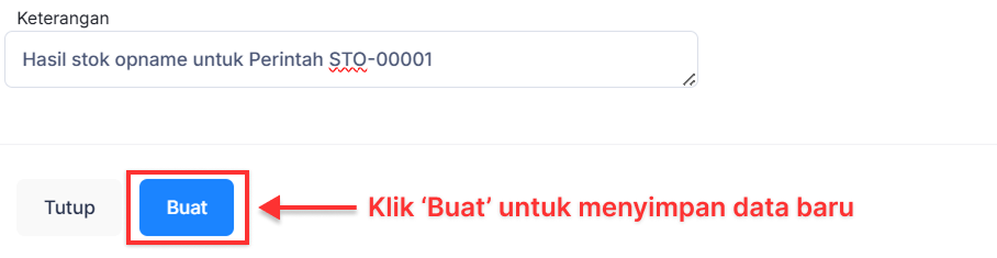 Halaman Hasil Stok Opname