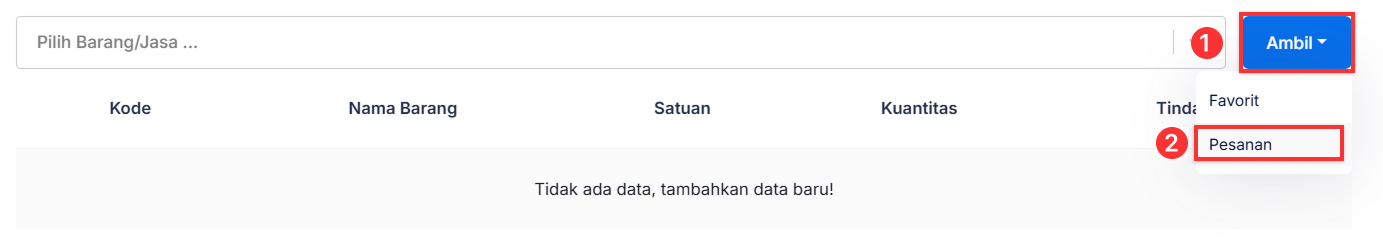 Halaman Penerimaan Barang
