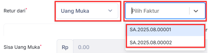 Halaman Retur Penjualan