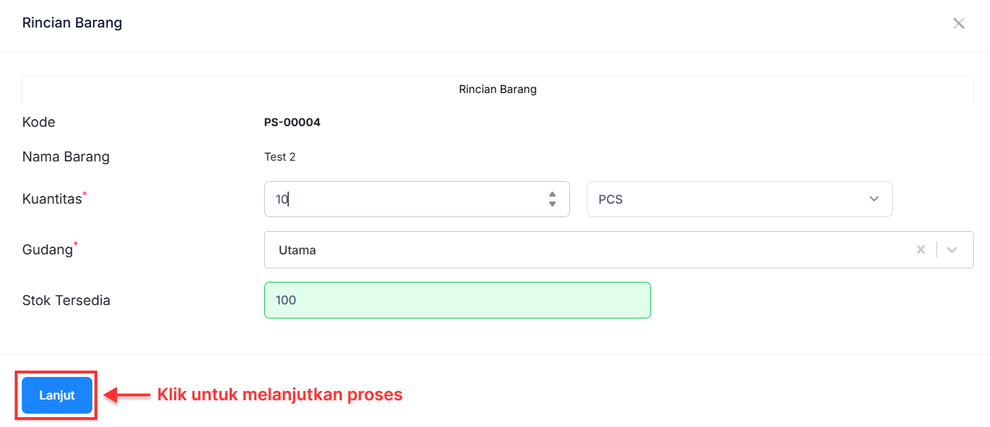 Halaman Pekerjaan Pesanan